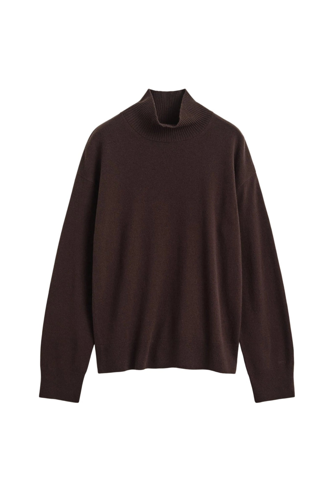 Superfine Lambswool Mockneck Deep Brown | Genser | Smuk
