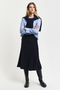 Superfine Lambswool Skirt Evening Blue