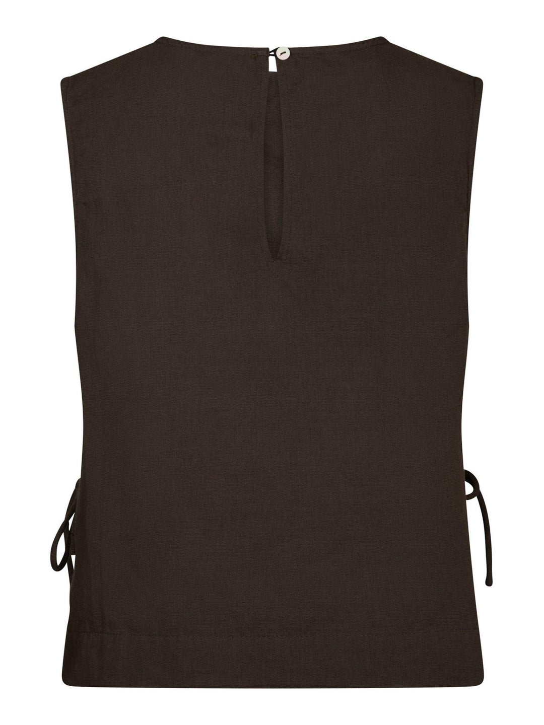 Svetlana Linen Top Dark Brown | Topper | Smuk