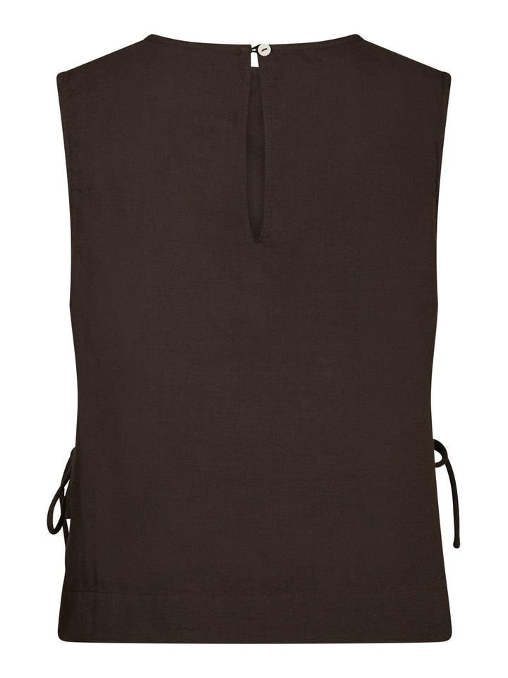 Svetlana Linen Top Dark Brown | Topper | Smuk