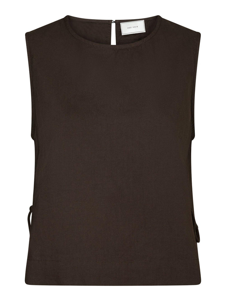 Svetlana Linen Top Dark Brown | Topper | Smuk