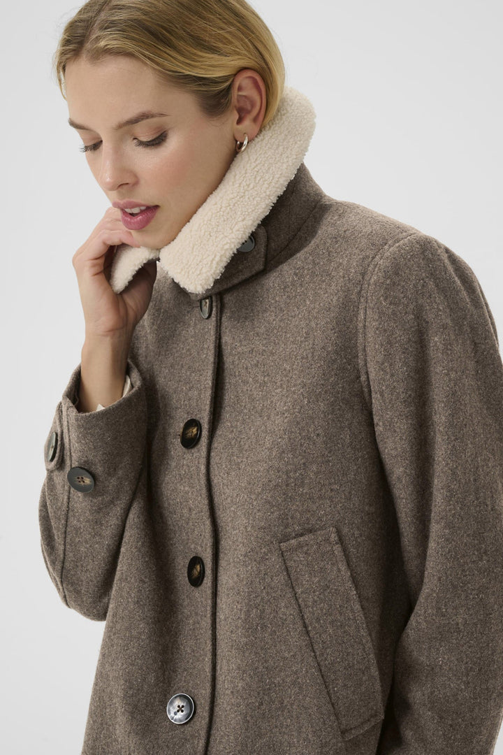 Sylvia Outerwear Dark Walnut Melange | Yttertøy | Smuk - Dameklær på nett