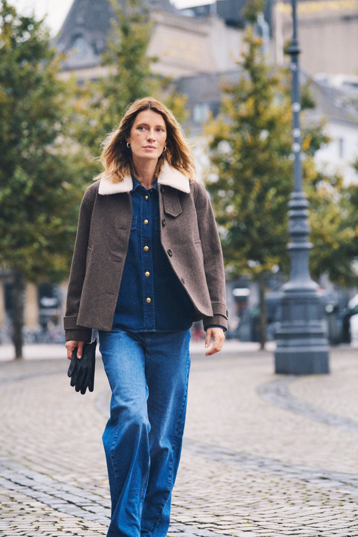 Sylvia Outerwear Dark Walnut Melange | Yttertøy | Smuk - Dameklær på nett