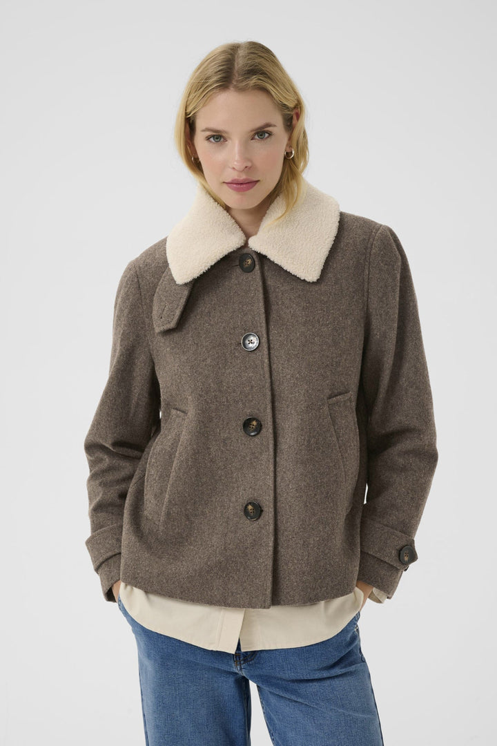Sylvia Outerwear Dark Walnut Melange | Yttertøy | Smuk - Dameklær på nett