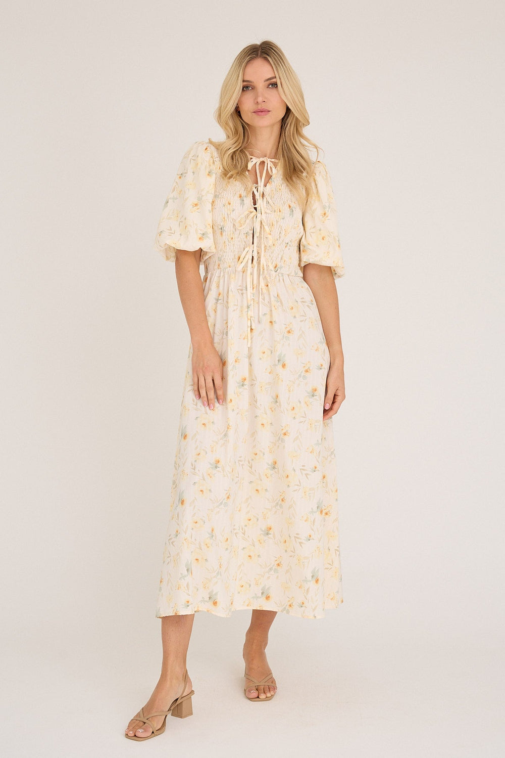 Tabita Dress Sand/Yellow | Kjoler | Smuk