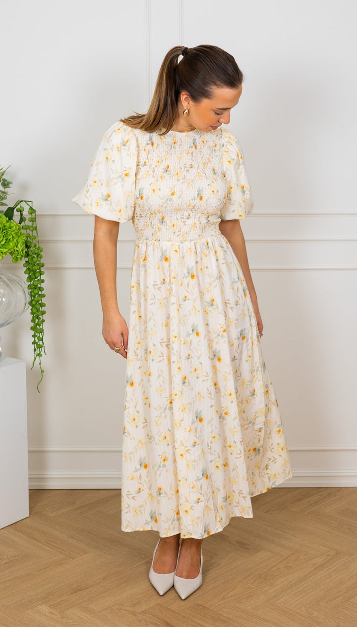 Tabita Dress Sand/Yellow | Kjoler | Smuk