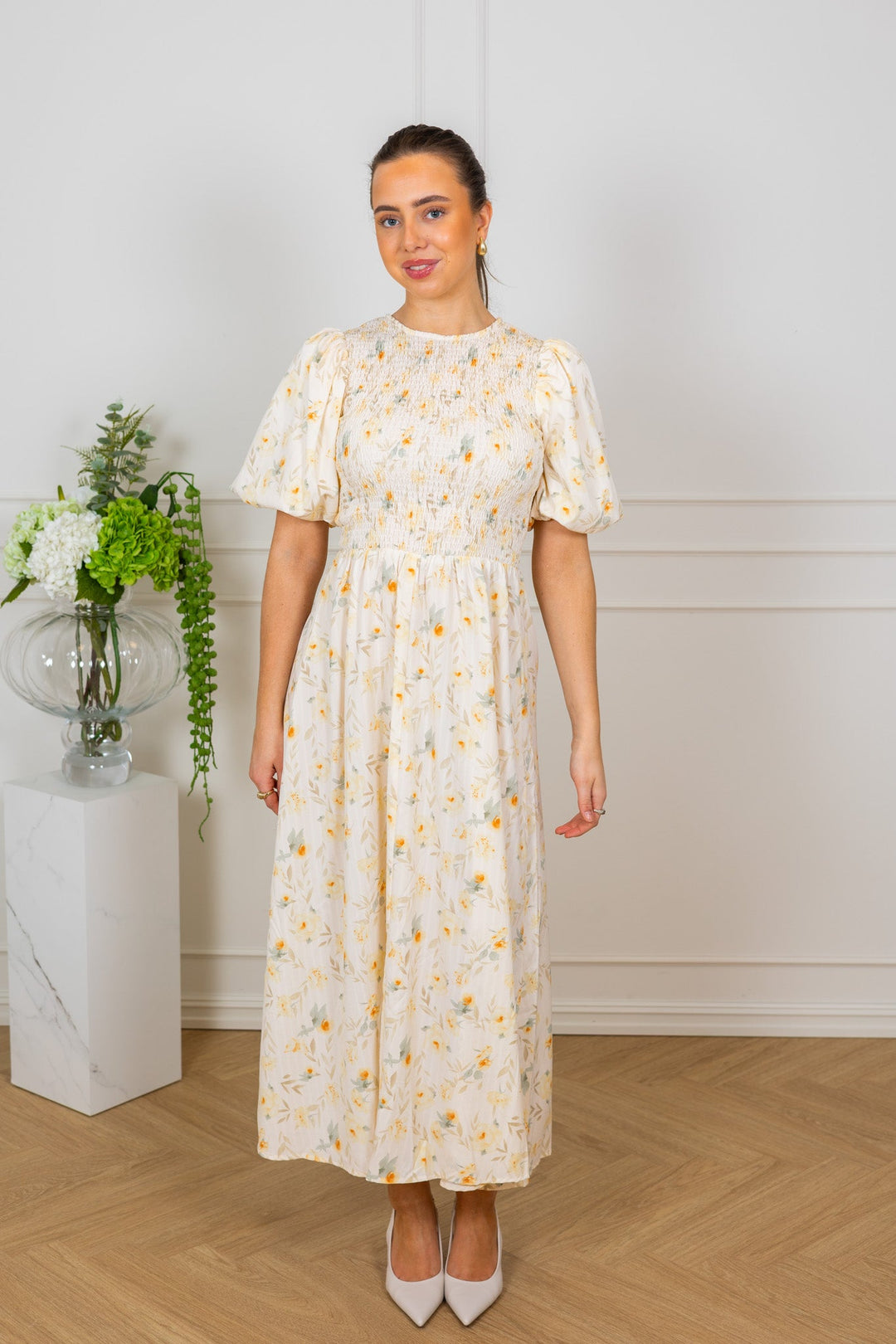 Tabita Dress Sand/Yellow | Kjoler | Smuk