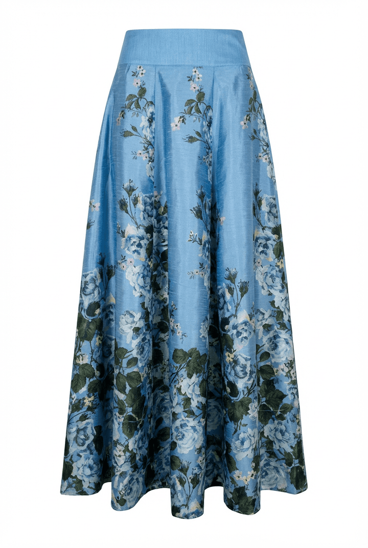 Taffeta Maxi Skirt Azure Garden | Skjørt | Smuk