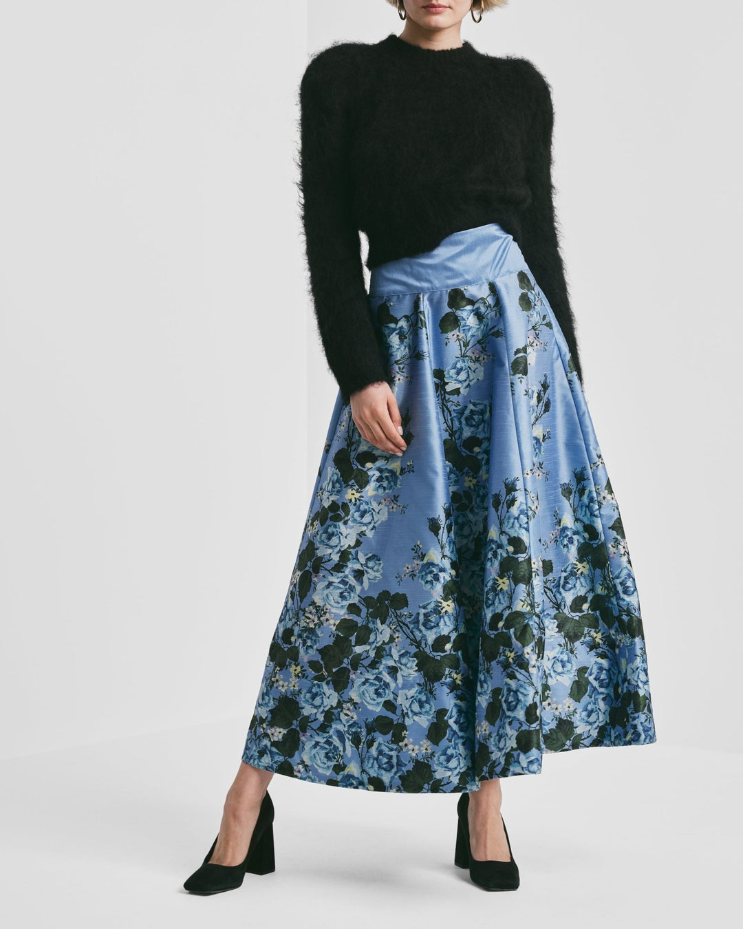 Taffeta Maxi Skirt Azure Garden | Skjørt | Smuk - Dameklær på nett