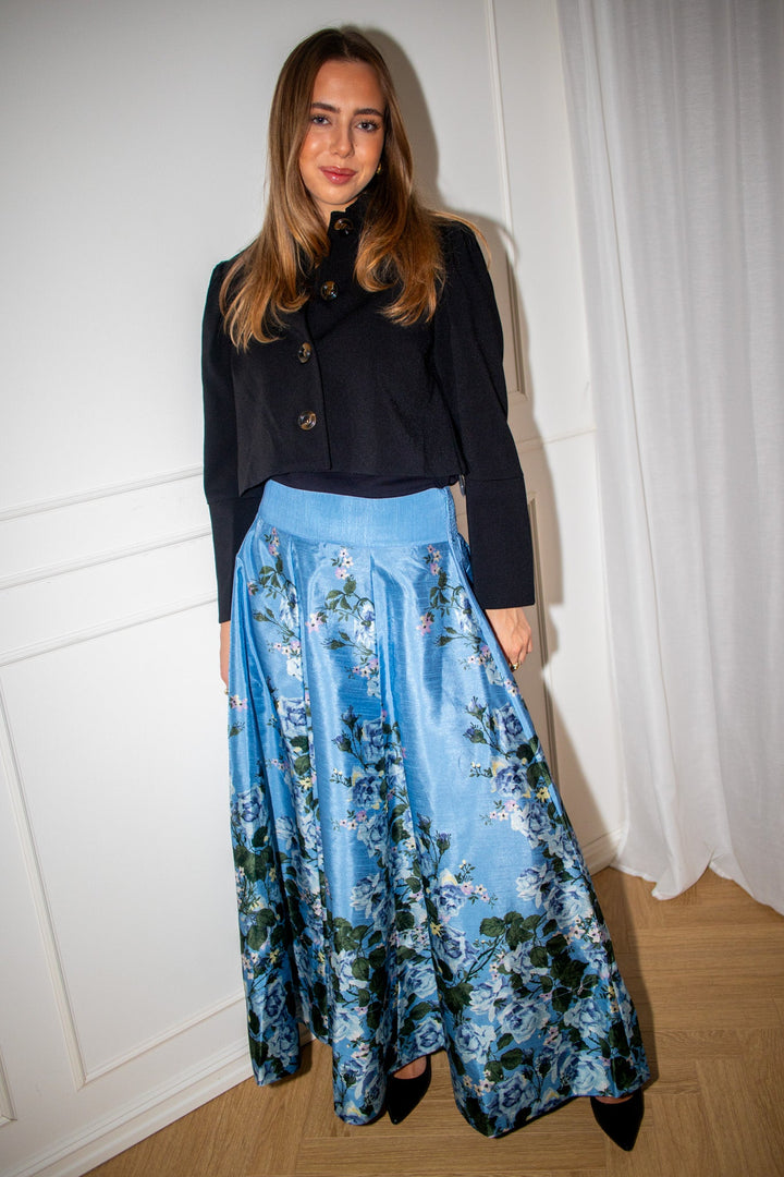 Taffeta Maxi Skirt Azure Garden | Skjørt | Smuk - Dameklær på nett