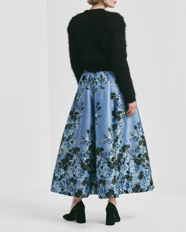 Taffeta Maxi Skirt Azure Garden | Skjørt | Smuk - Dameklær på nett
