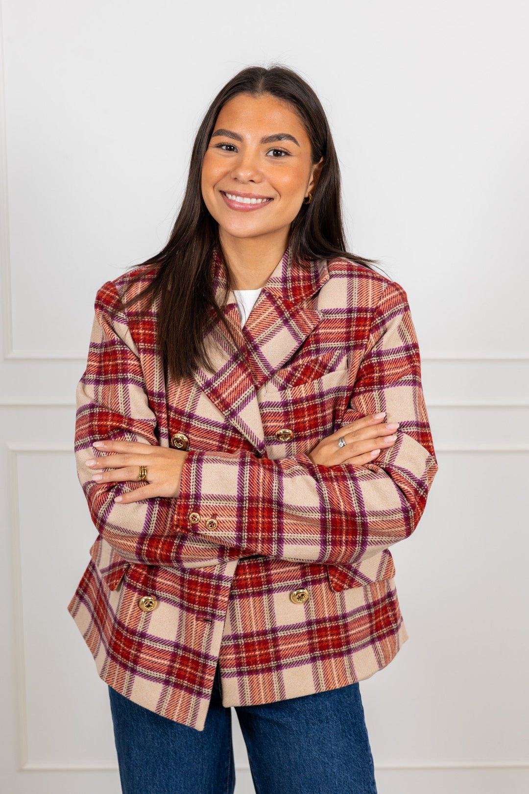 Tailored Blazer Checks | Blazer | Smuk - Dameklær på nett