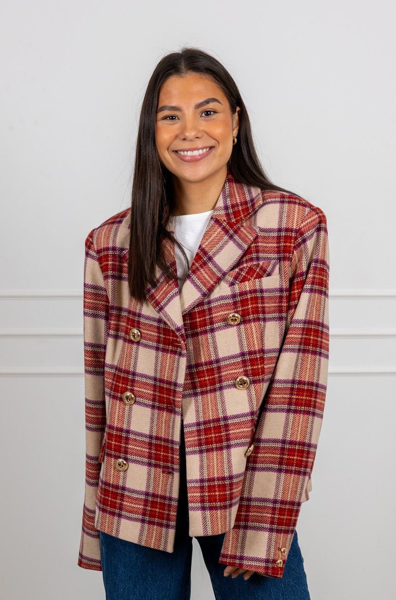 Tailored Blazer Checks | Blazer | Smuk - Dameklær på nett