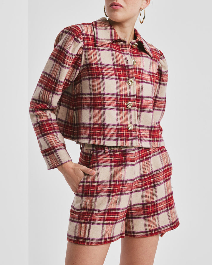 Tailored Cropped Jacket Checks | Yttertøy | Smuk - Dameklær på nett