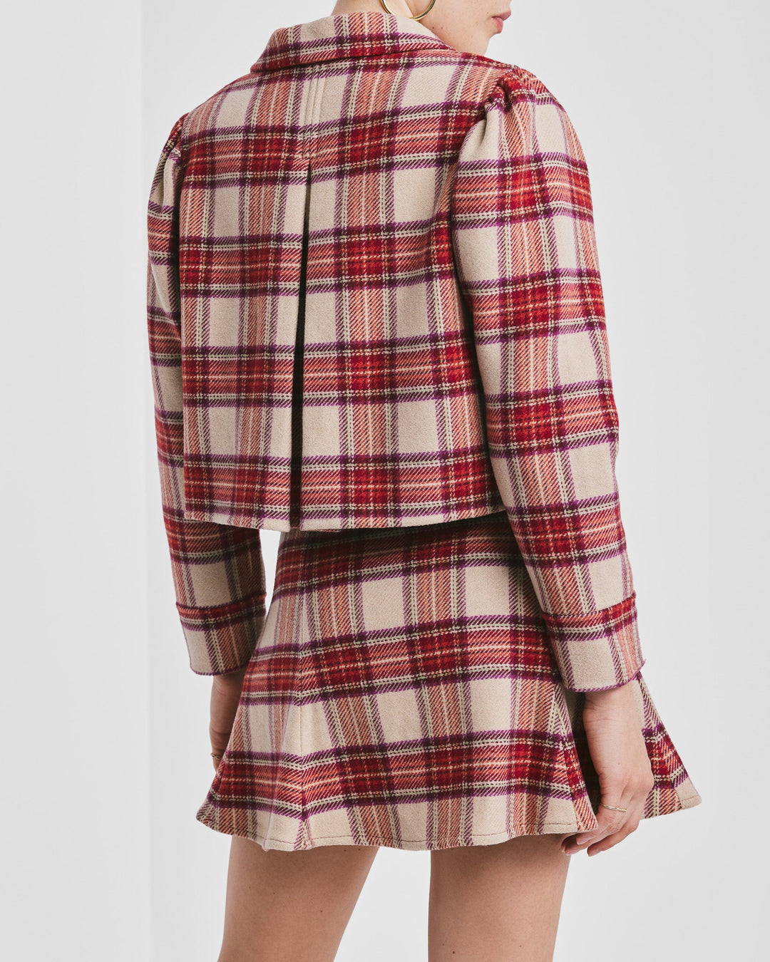 Tailored Cropped Jacket Checks | Yttertøy | Smuk - Dameklær på nett