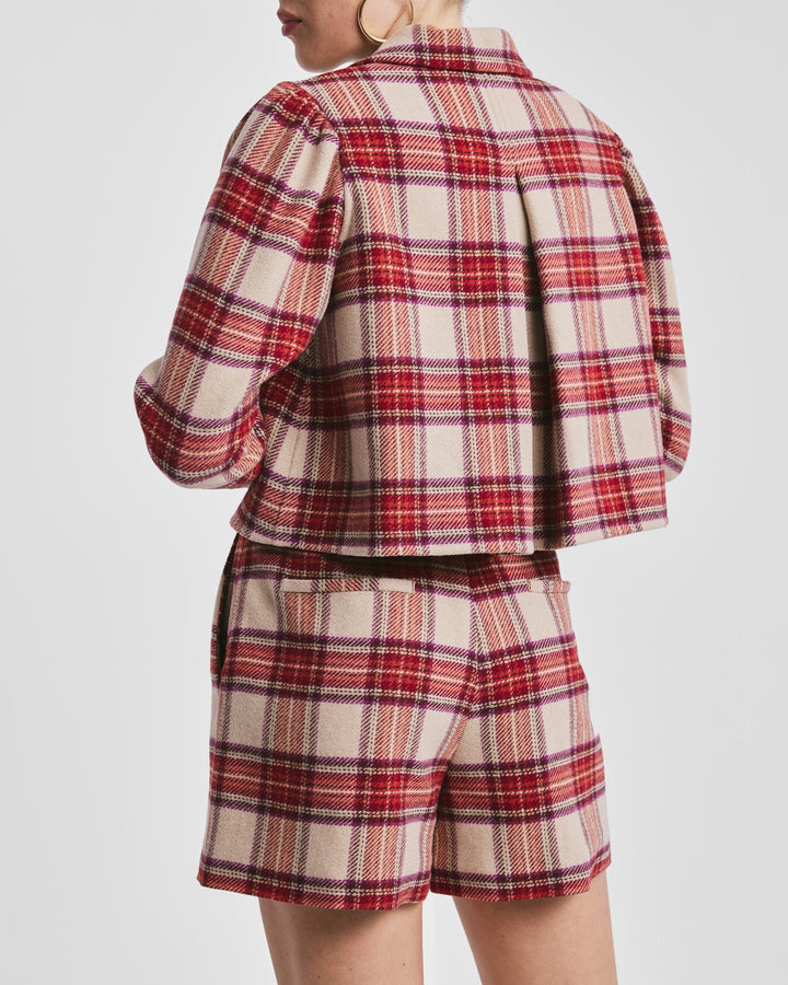 Tailored Cropped Jacket Checks | Yttertøy | Smuk - Dameklær på nett