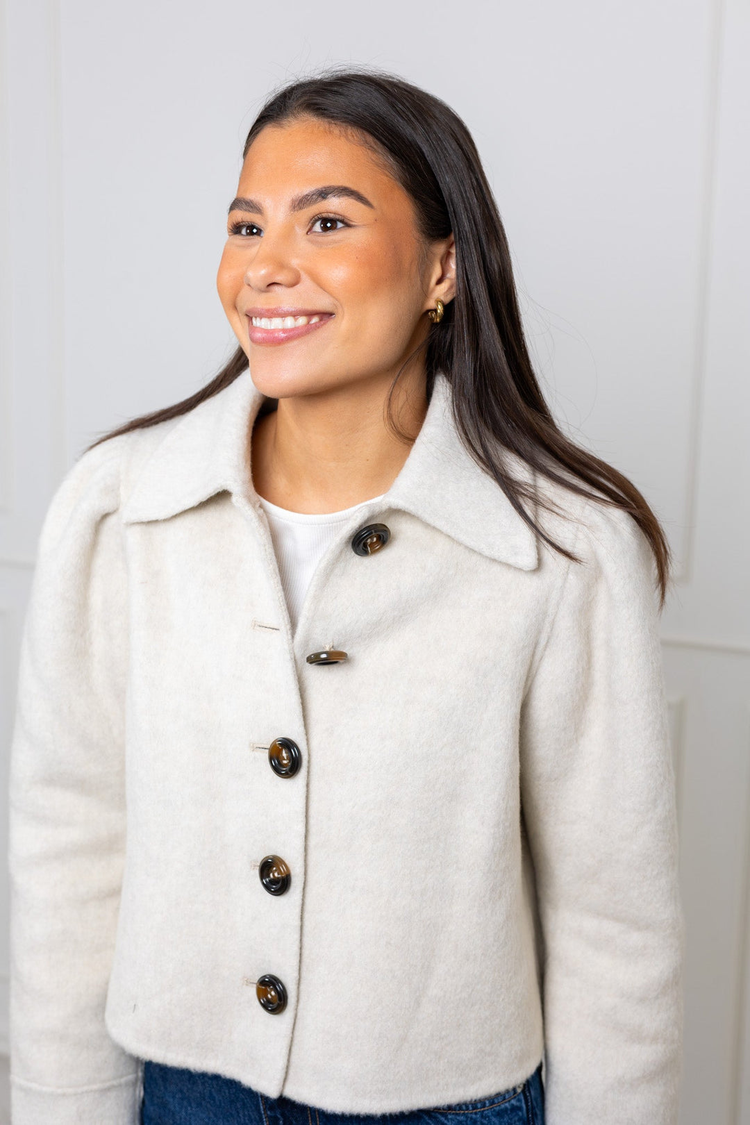 Tailored Cropped Jacket Vintage White | Yttertøy | Smuk - Dameklær på nett