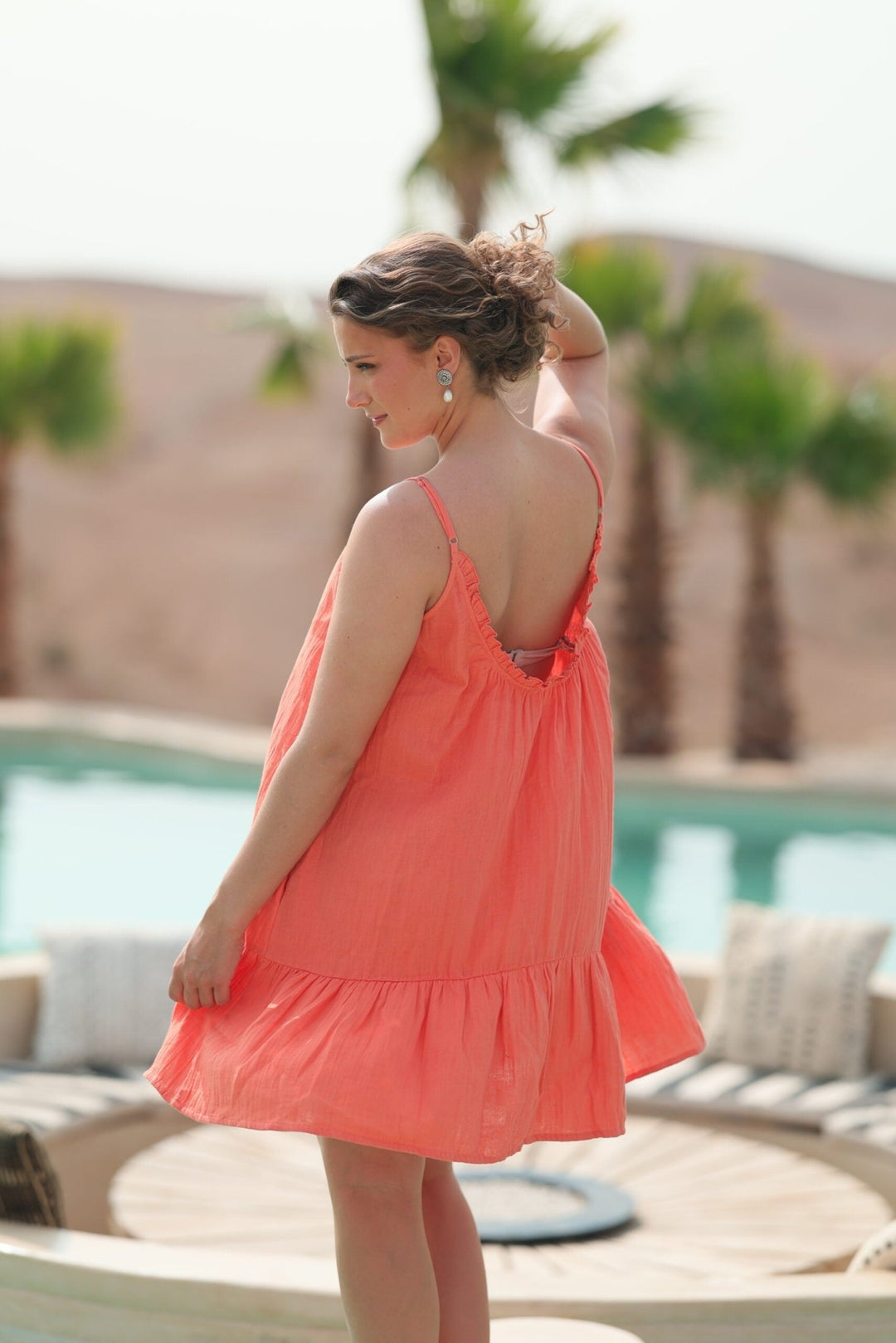 Tanger Short Dress Flamingo Peach | Kjoler | Smuk