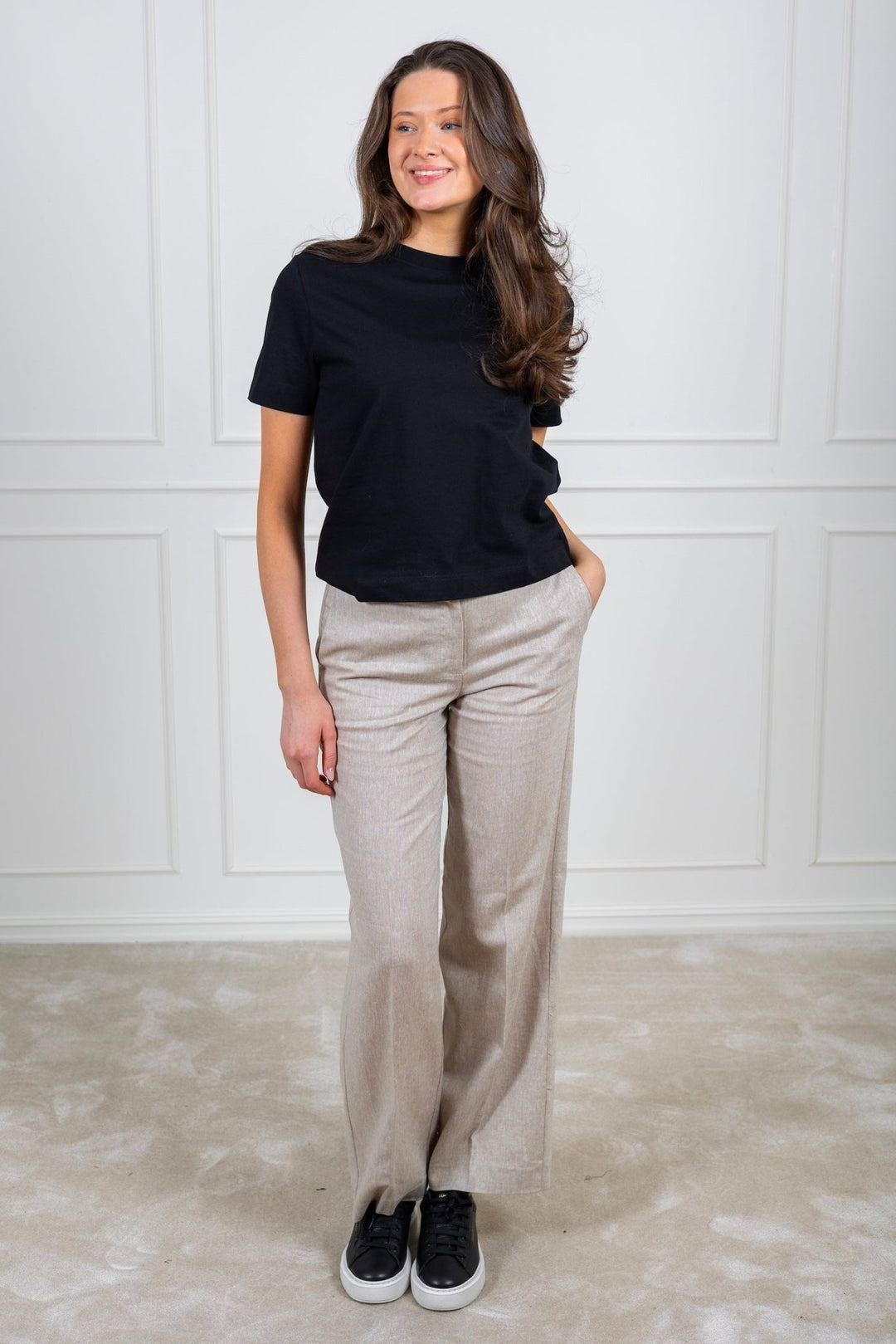 Tania - Rita Mw Wide Pant Nomad Melange | Bukser | Smuk - Dameklær på nett