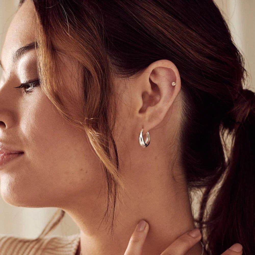 Tapered Hoop Earrings Silver | Smykker | Smuk