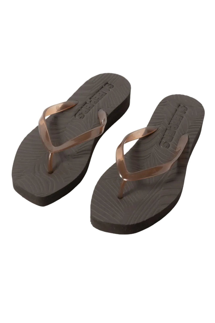 Tapered Platform Flip Flop Brown Trans | Sko | Smuk