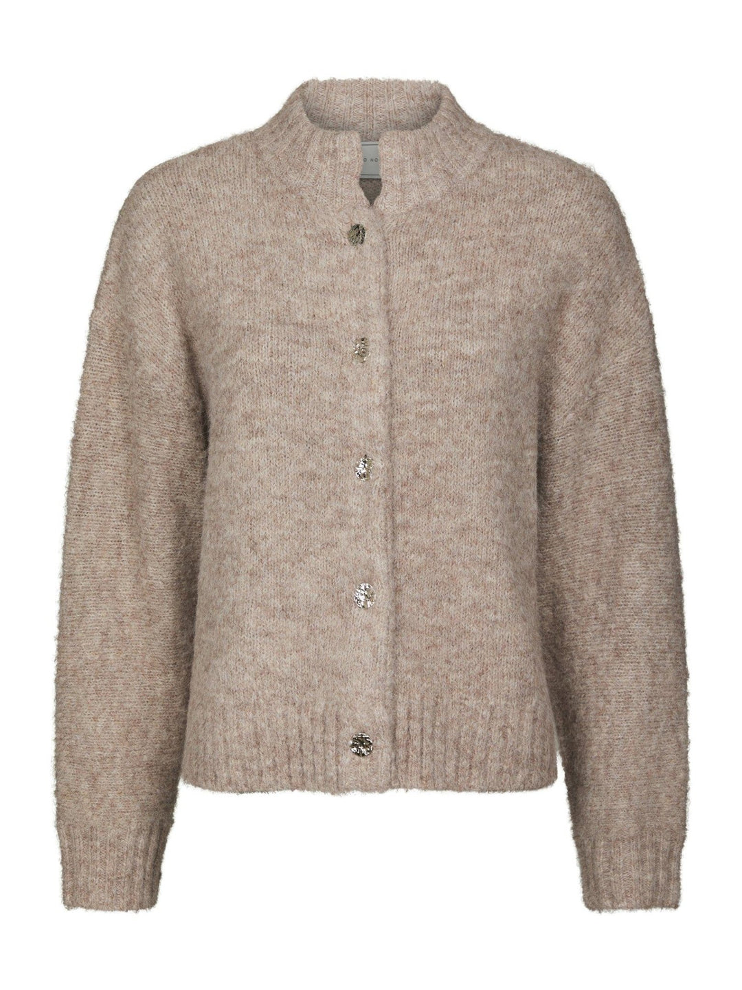 Taura Fluffy Knit Cardigan Beige Melange | Genser | Smuk