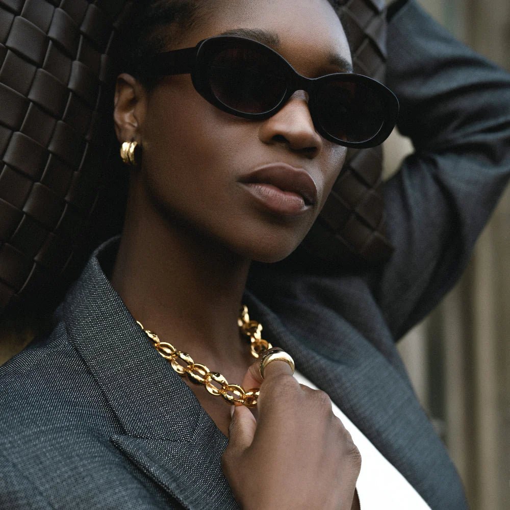 Textured Jumbo Link Necklace Pale Gold | Accessories | Smuk - Dameklær på nett
