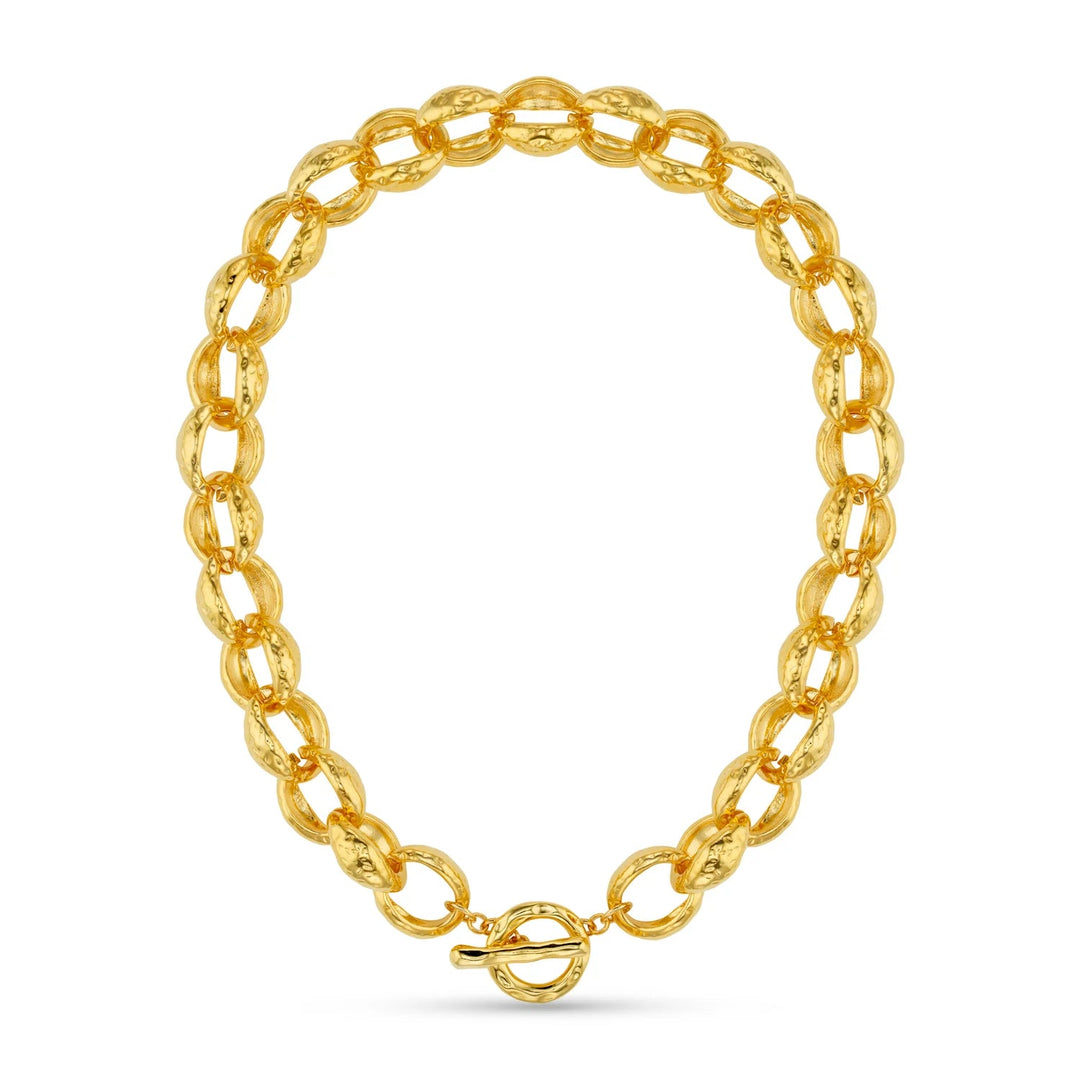 Textured Jumbo Link Necklace Pale Gold | Accessories | Smuk - Dameklær på nett