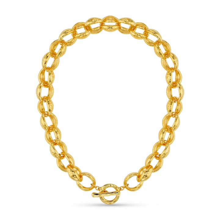Textured Jumbo Link Necklace Pale Gold | Accessories | Smuk - Dameklær på nett