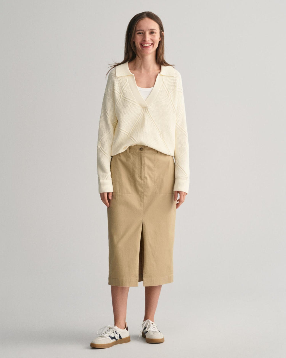 Textured Knit Rugger Cream | Genser | Smuk - Dameklær på nett