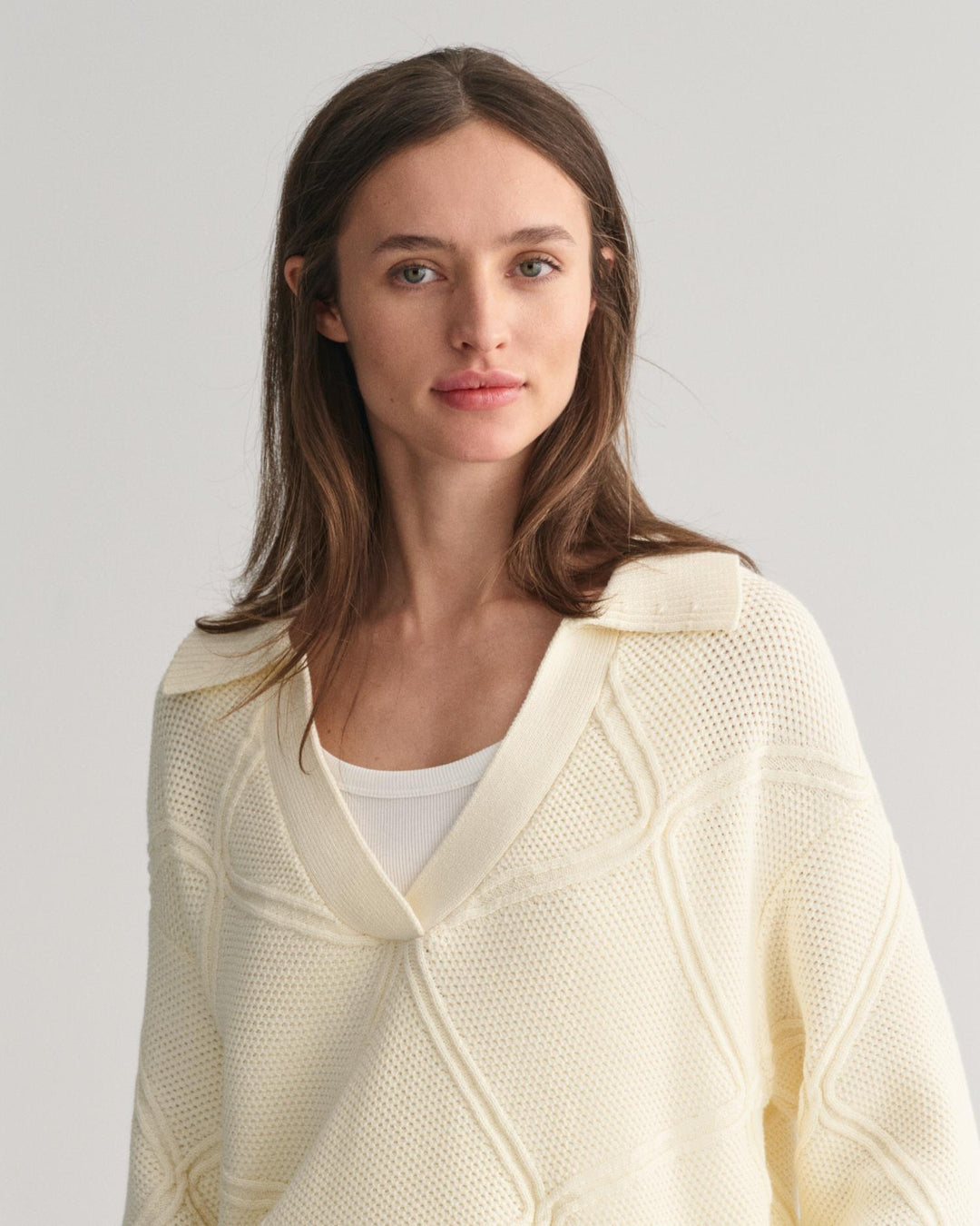 Textured Knit Rugger Cream | Genser | Smuk - Dameklær på nett