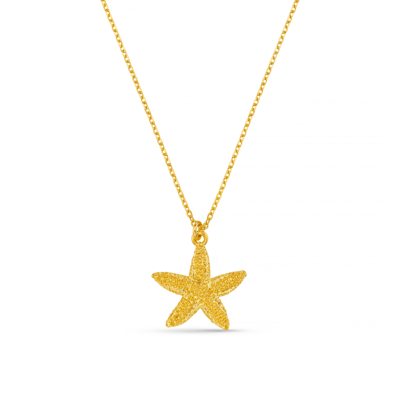 Textured Starfish Necklace Pale Gold | Accessories | Smuk
