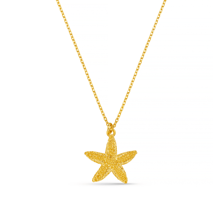 Textured Starfish Necklace Pale Gold | Accessories | Smuk