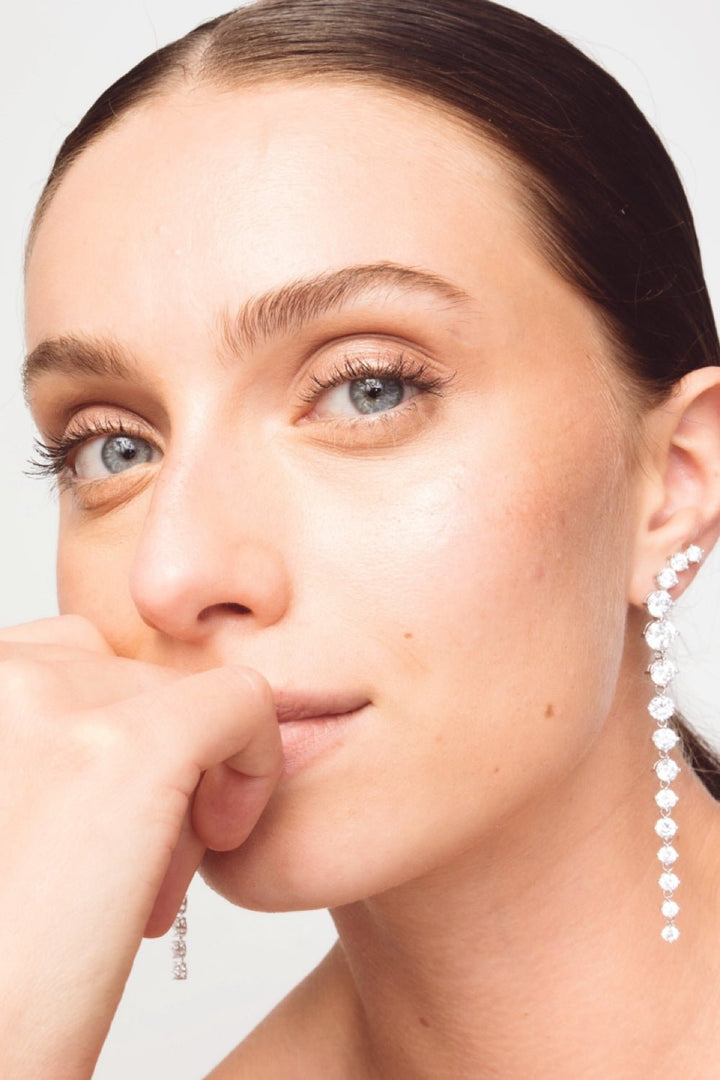 The Iced Long Earrings Silver | Accessories | Smuk - Dameklær på nett