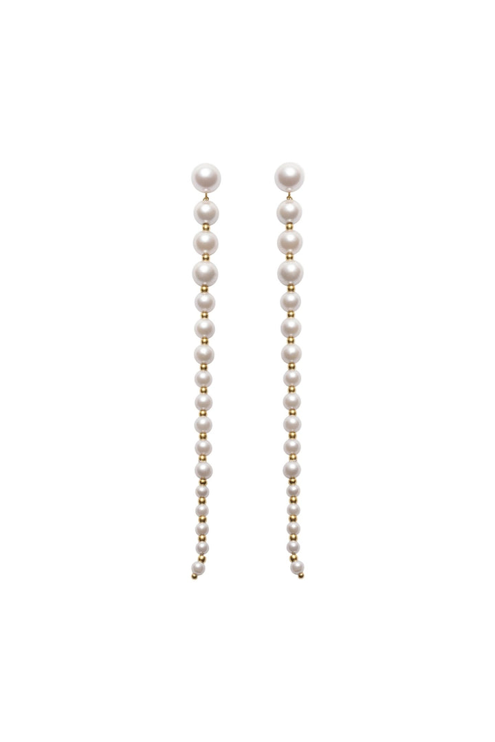 The Long Pearl Earrings Cream | Accessories | Smuk - Dameklær på nett