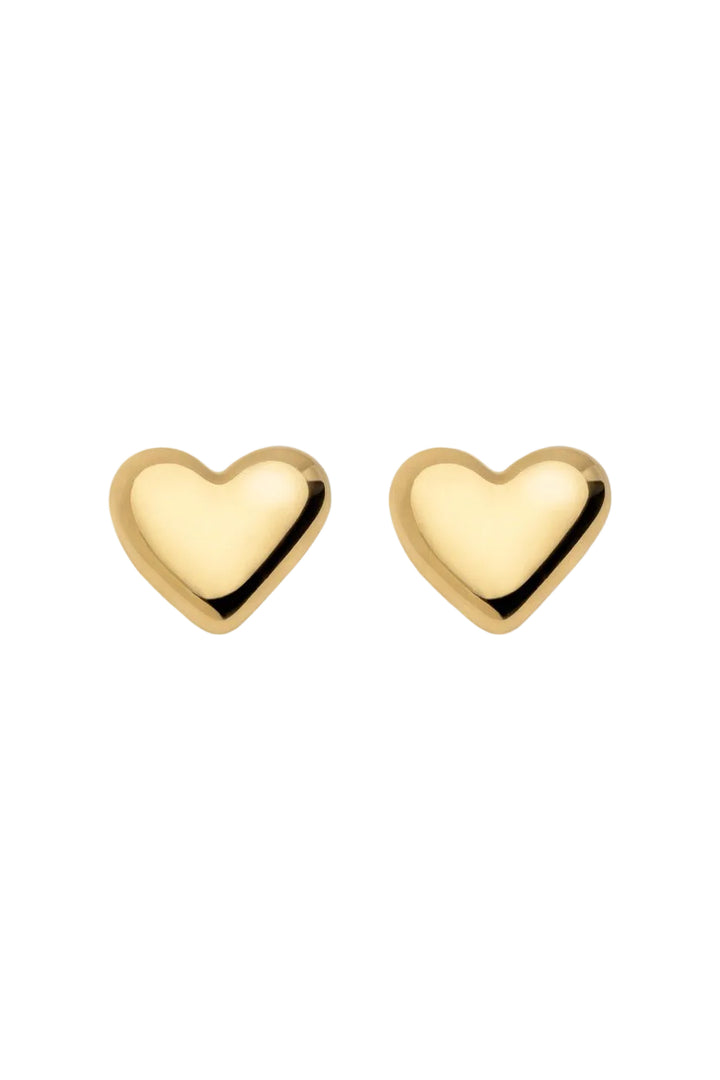 The Pebble Heart Studs Gold | Accessories | Smuk