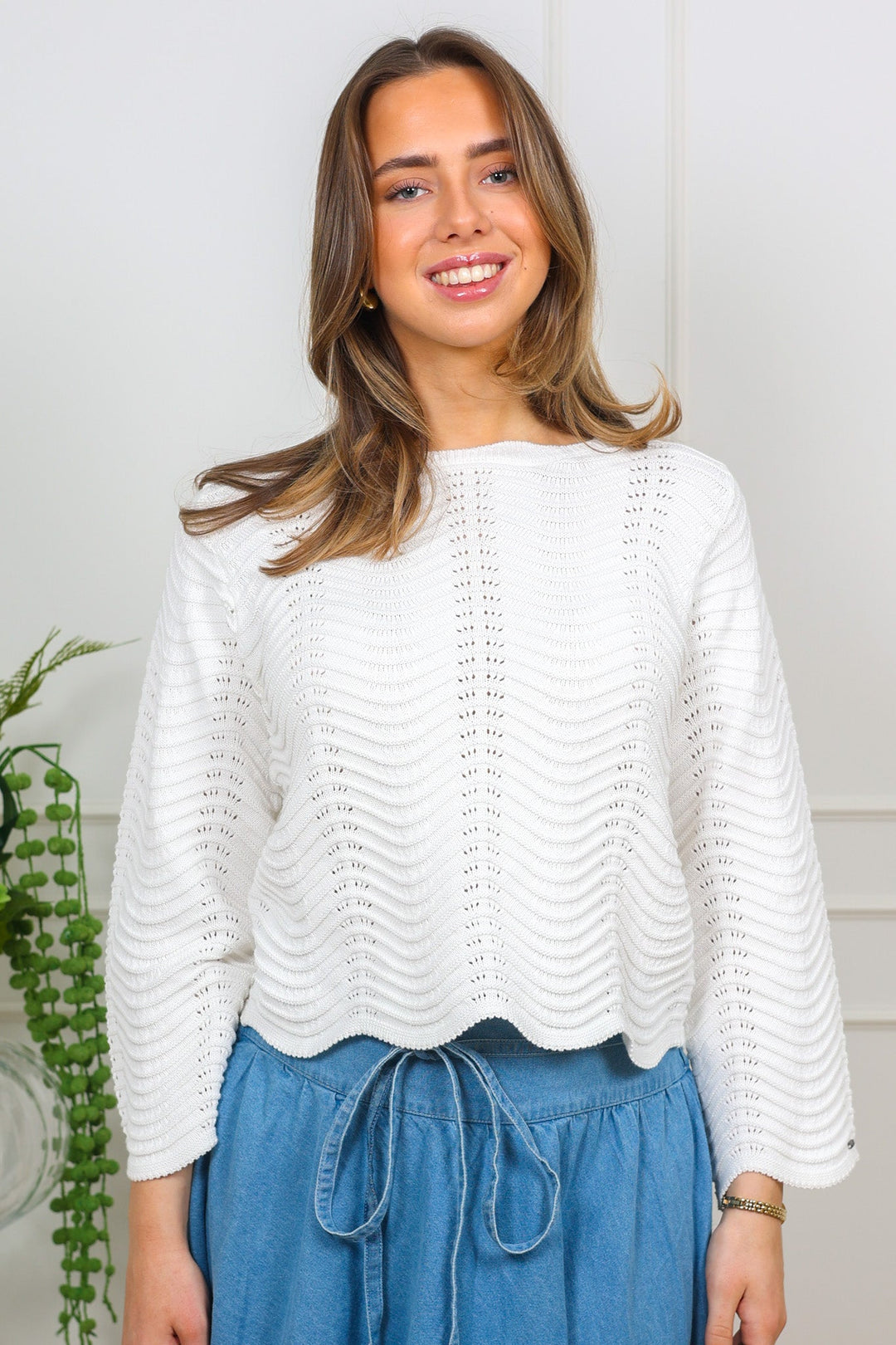 The Wave Riviera Pullover White | Genser | Smuk