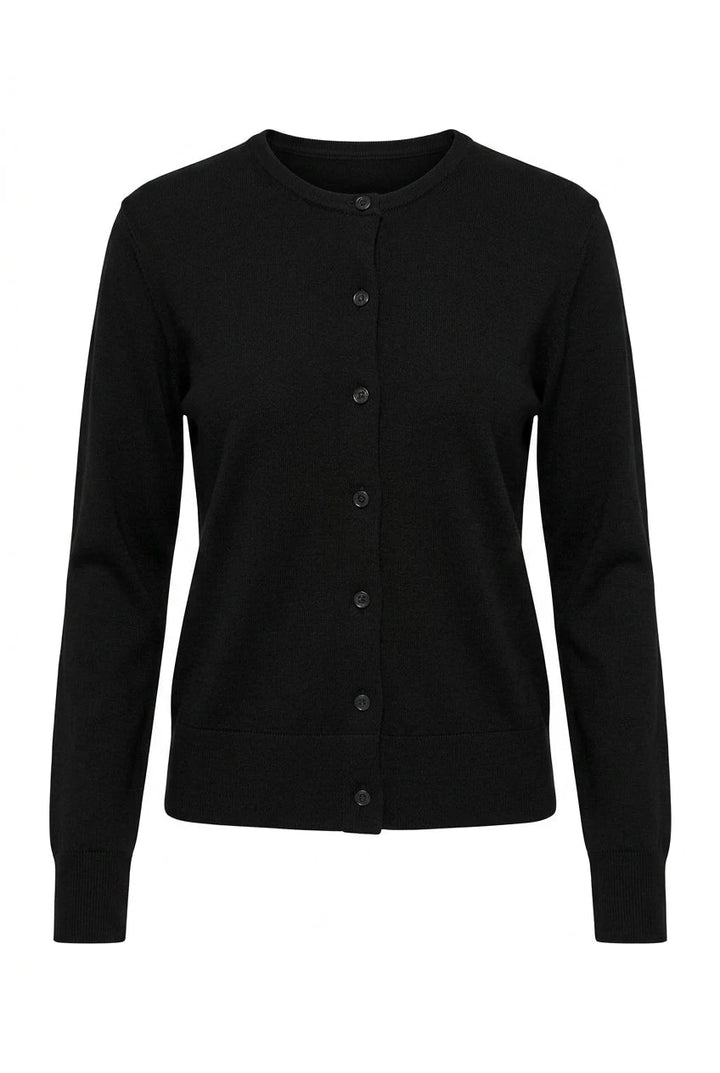 Thea Ls Knit Merino Cardigan Black | Genser | Smuk