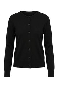 Thea Ls Knit Merino Cardigan Black