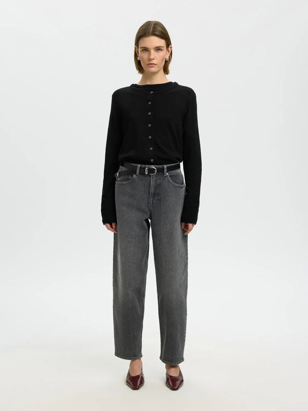 Thea Ls Knit Merino Cardigan Black | Genser | Smuk