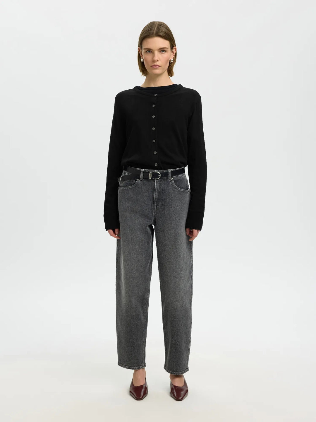 Thea Ls Knit Merino Cardigan Black | Genser | Smuk