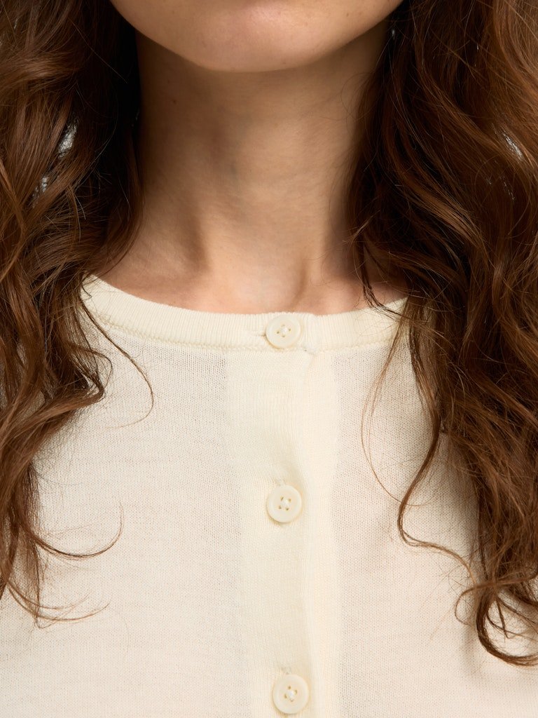 Thea Ls Knit Merino Cardigan Egret | Genser | Smuk