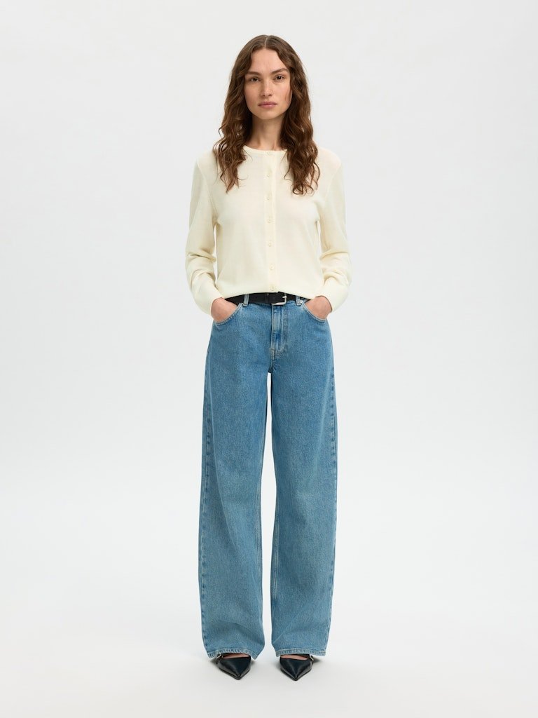 Thea Ls Knit Merino Cardigan Egret | Genser | Smuk