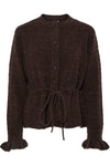 Thellis Ls Knit Cardigan Hot Fudge