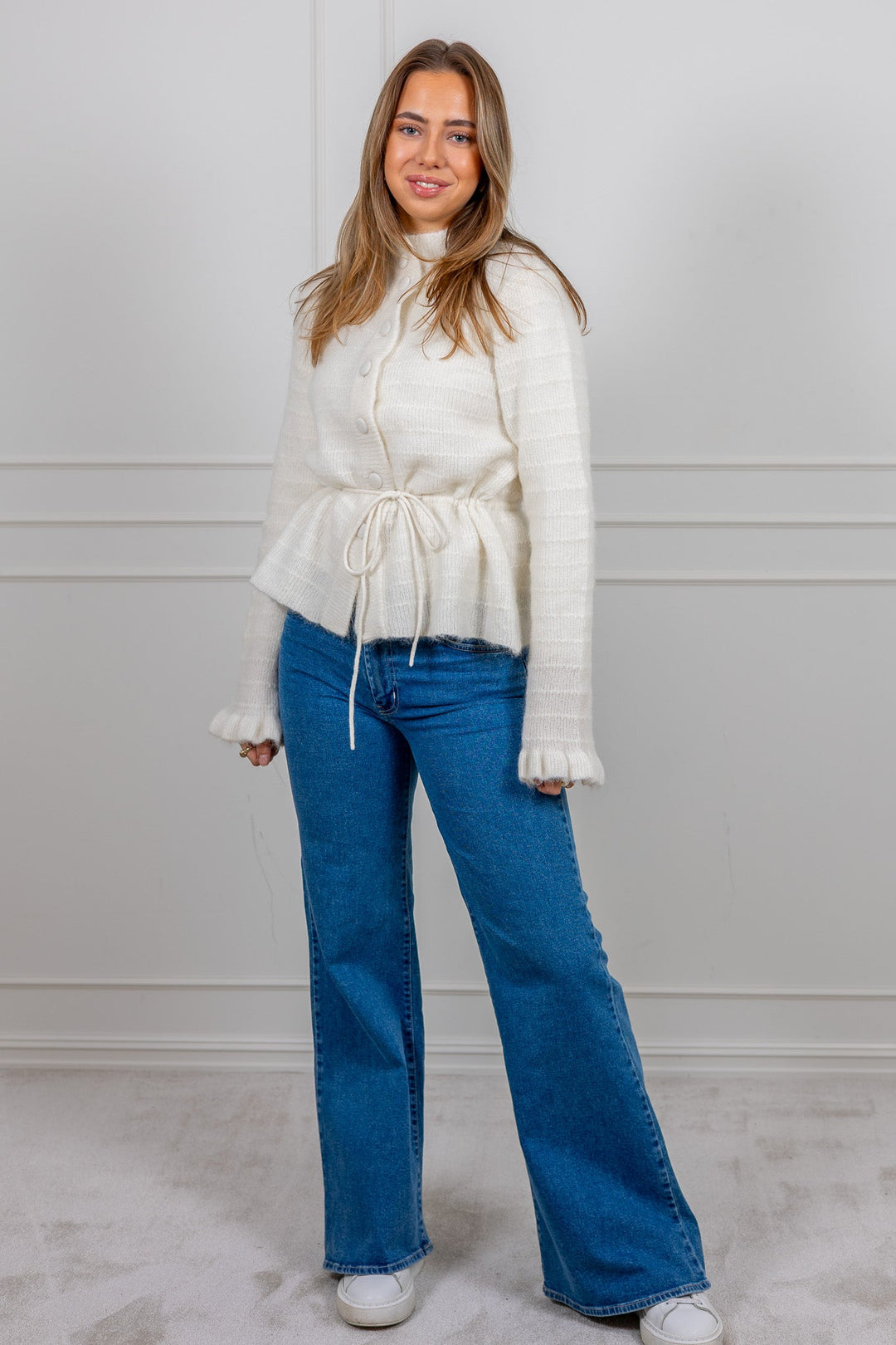 Thellis Ls Knit Cardigan Star White | Genser | Smuk - Dameklær på nett