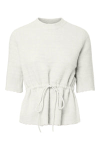 Thellis Ss Knit Pullover Star White