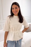 Thellis Ss Knit Pullover Star White