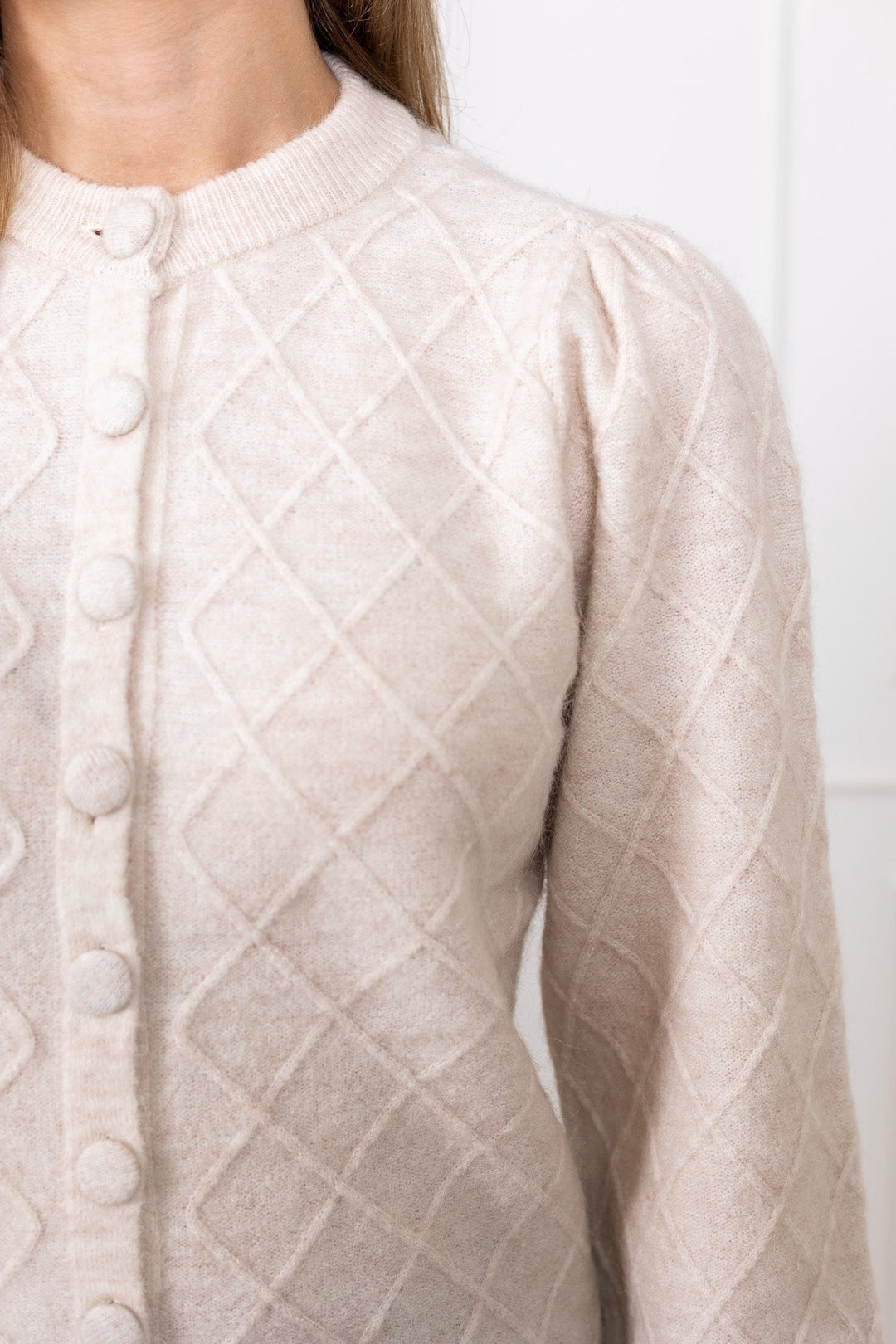 Thelma Ls Wool Blend Knit Cardigan Birch | Genser | Smuk - Dameklær på nett