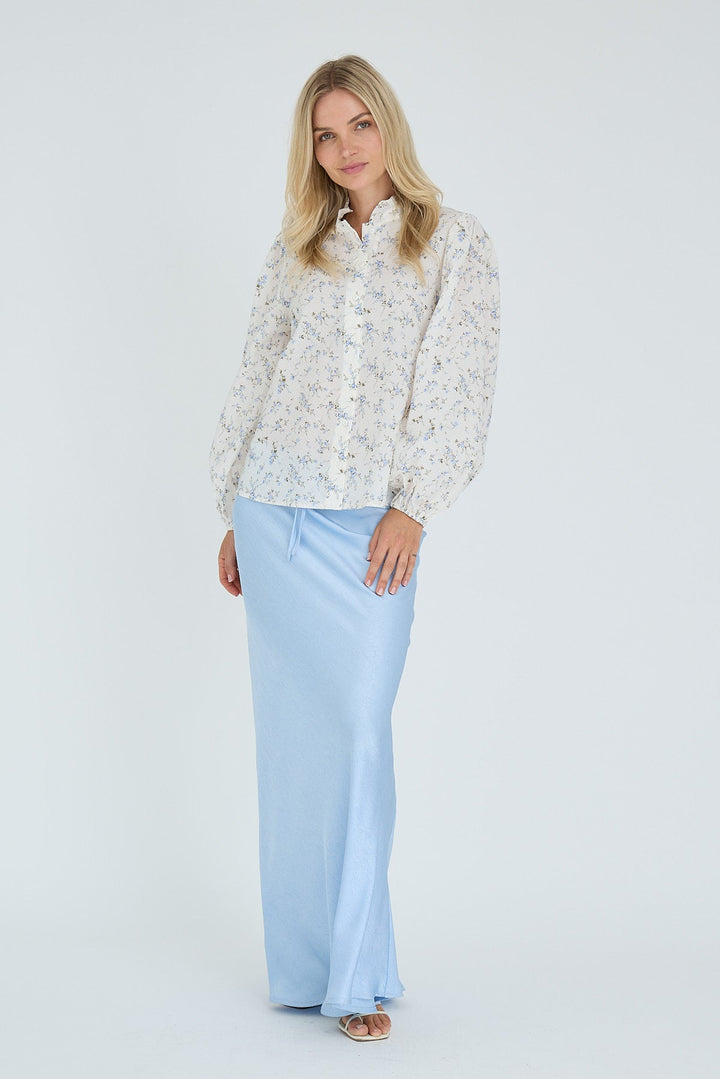 Tiffany New Shirt Off White/Blue | Skjorter og bluser | Smuk
