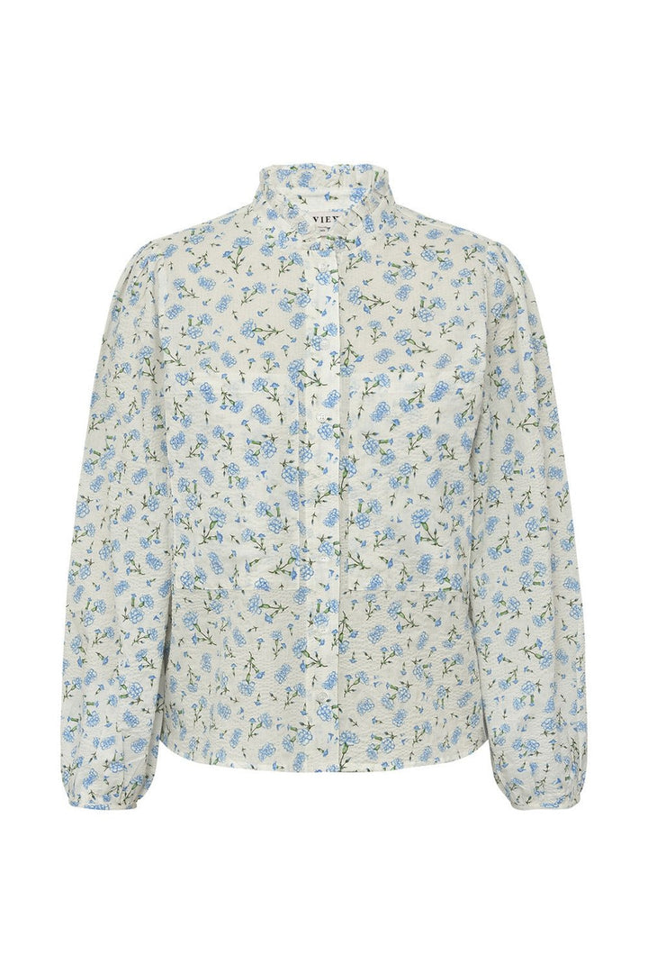 Tiffany Shirt White/Blue | Skjorter og bluser | Smuk - Dameklær på nett
